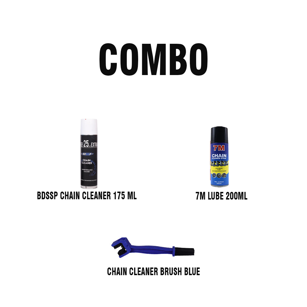 BDSSP CHAIN CLEANER 175ML+7M LUBE 200ML+CHAIN CLEANER BRUSH BLUE