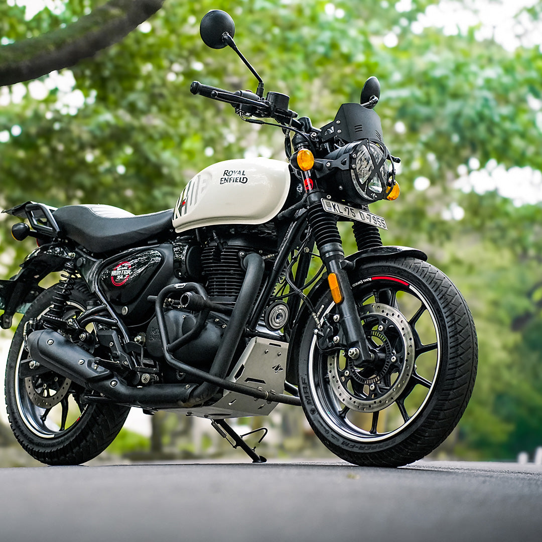 Legundary Royal Enfield Hunter 350 Vambrace Bash Plate Silver