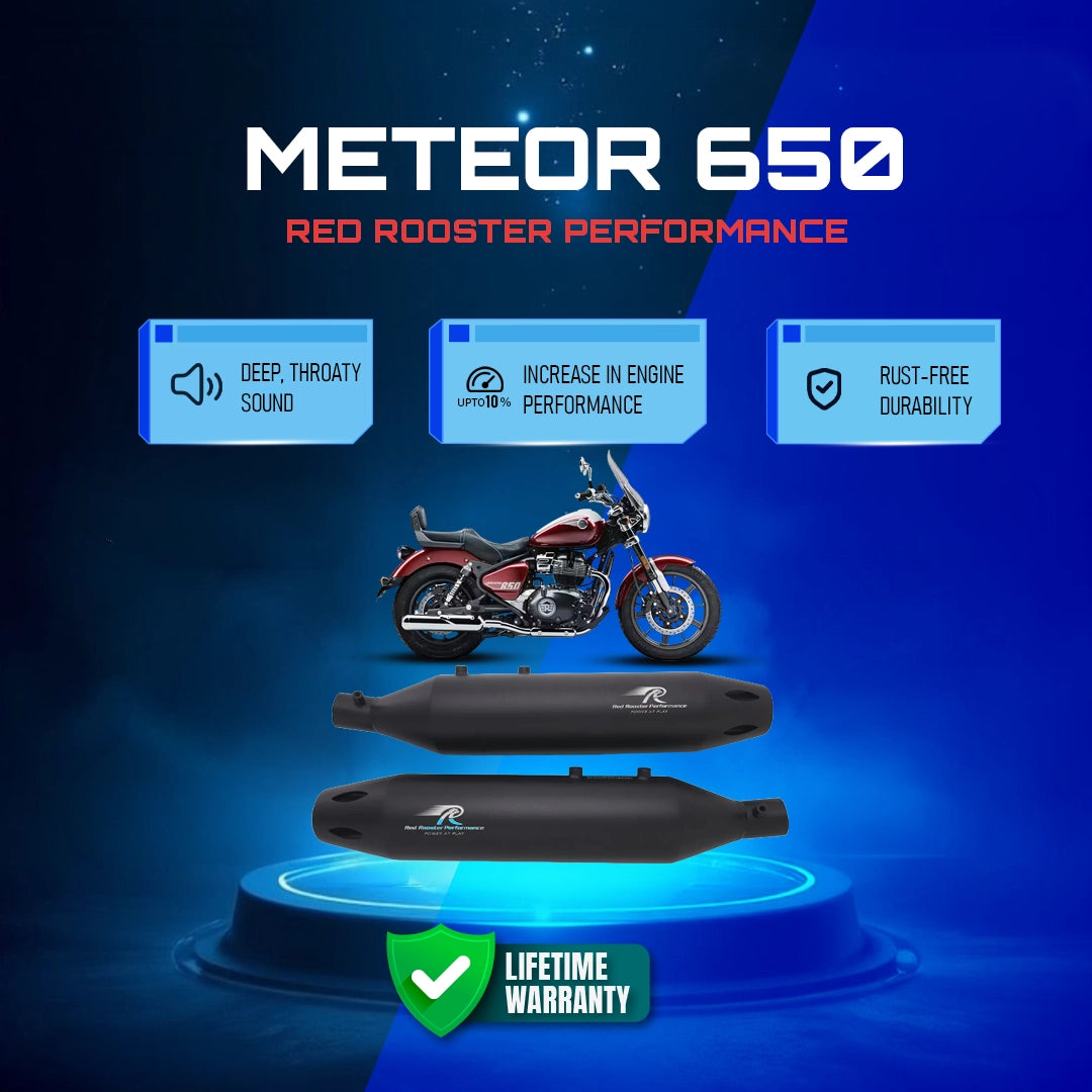 Red Rooster Performance Astral Pro Exhaust Super Meteor 650 Black Matte