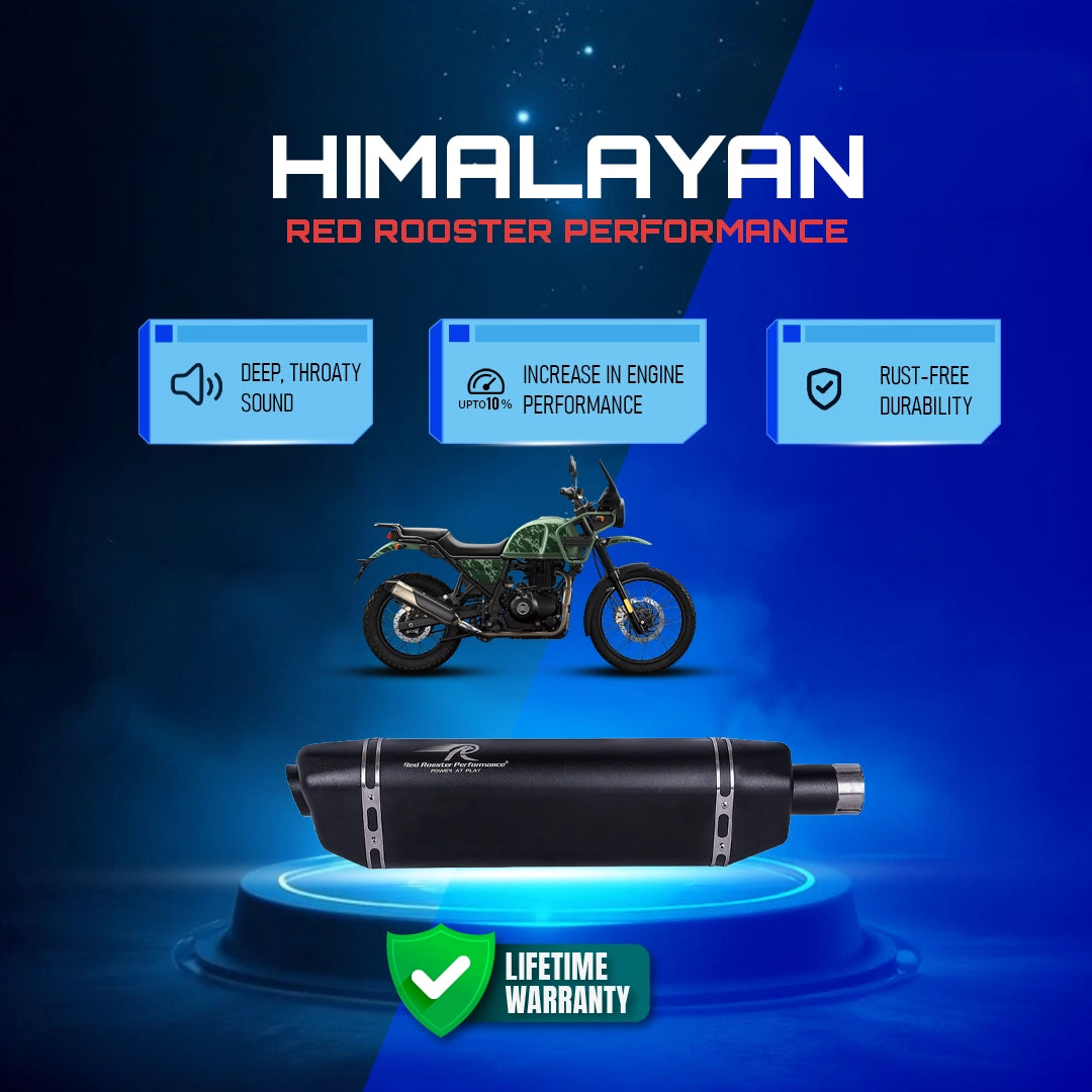 Red Rooster Performance Vertex Exhaust Himalayan 411/ Scram Black