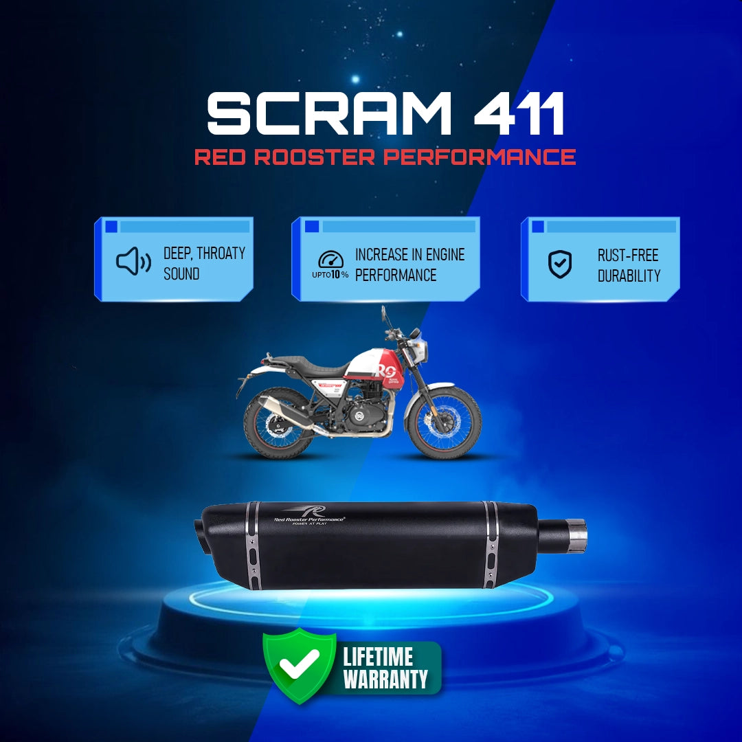 Red Rooster Performance Vertex Exhaust Himalayan 411/ Scram Black