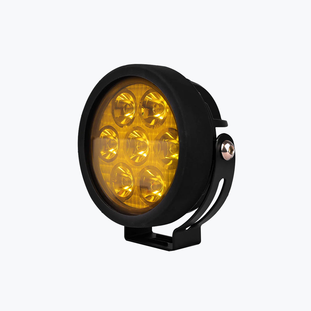 HJG 7 LED ROUND FOGLIGHT WITH YELLOW CAP 70W