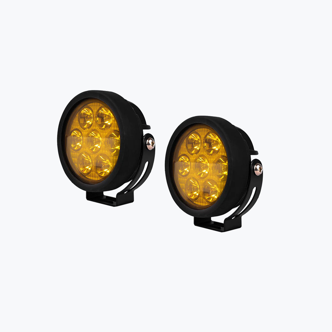 HJG 7 LED ROUND FOGLIGHT WITH YELLOW CAP 70W