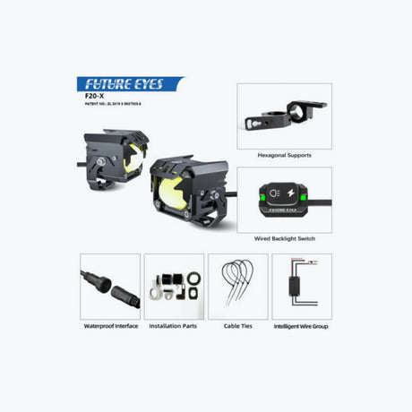 MOTO VANGUARD FUTURE EYES F20X LED FOGLIGHT BLACK