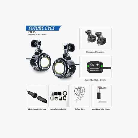 MOTO VANGUARD FUTURE EYES F20P LED FOGLIGHT BLACK
