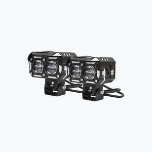 HJG Universal 2 LED Rectangular Fog Light With Wire Harness