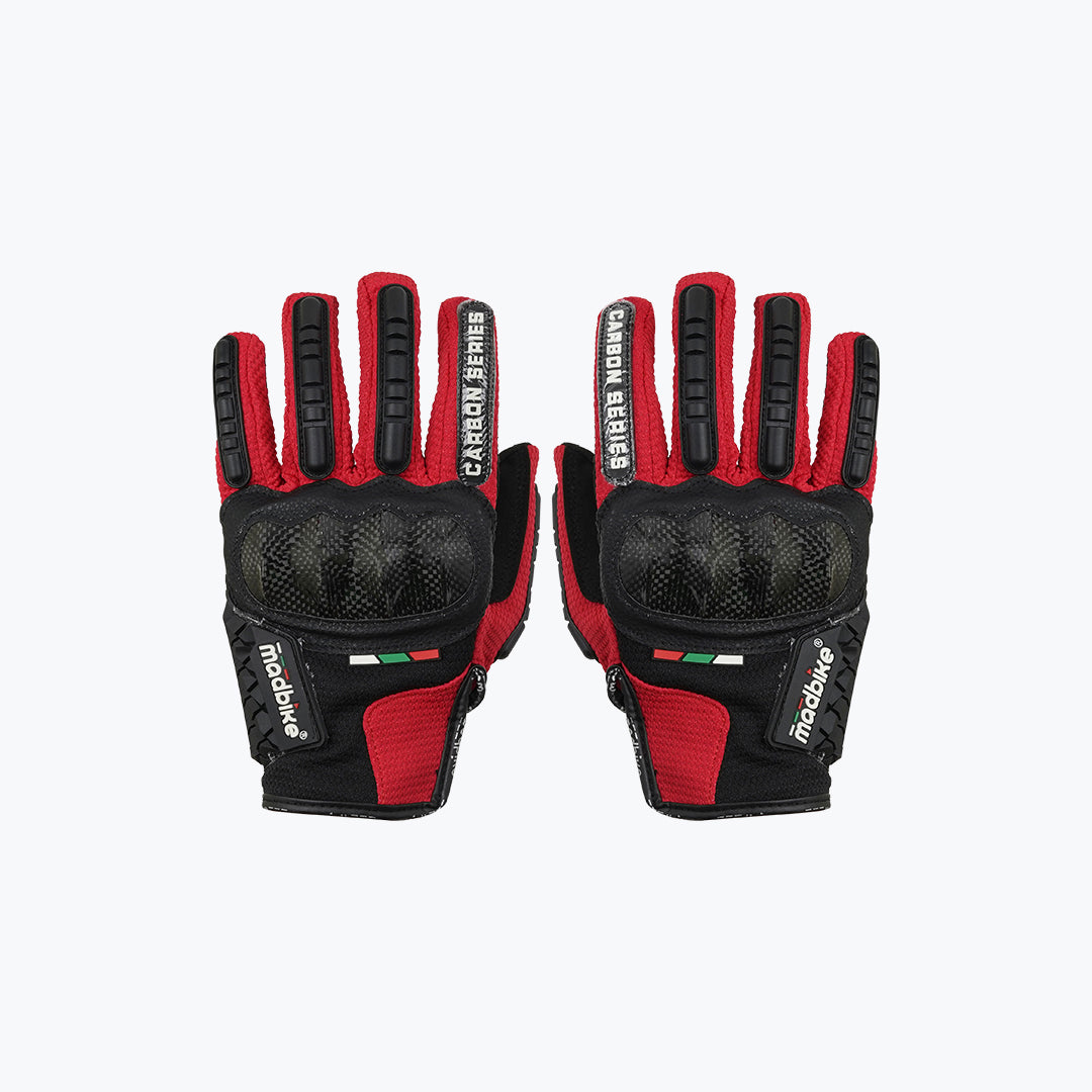 MADBIKE CARBON SERIES MAD06 GLOVES BLACK RED