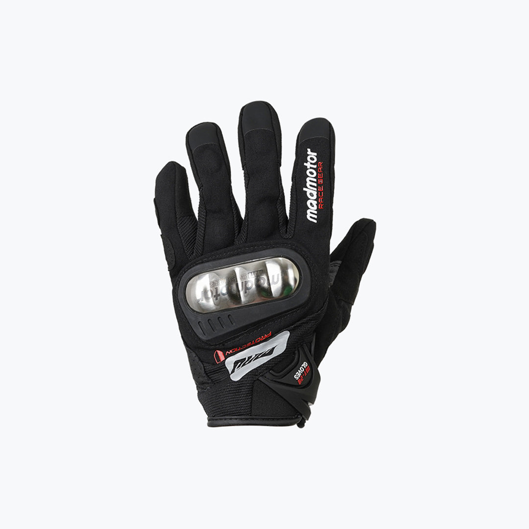 MADMOTOR STAINLESS STEEL SERIES MT-28 GLOVES BLACK