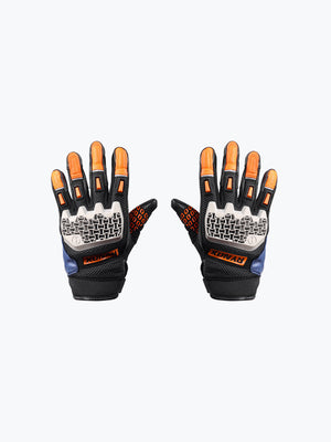 Rynox Gravel Gloves Navy Blue Orange