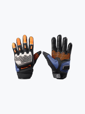 Rynox Gravel Gloves Navy Blue Orange