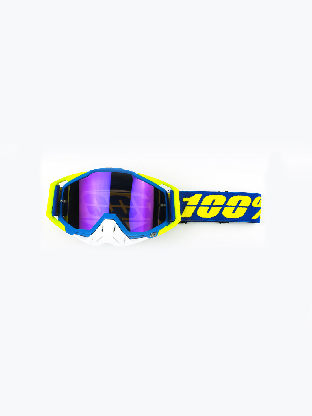 100% Goggles Yellow White Blue Tint