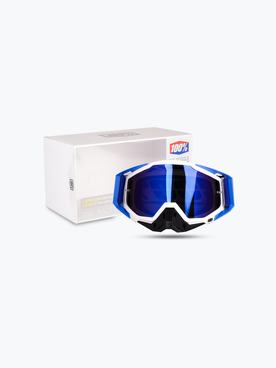 100% Goggles Blue Black Blu Tint