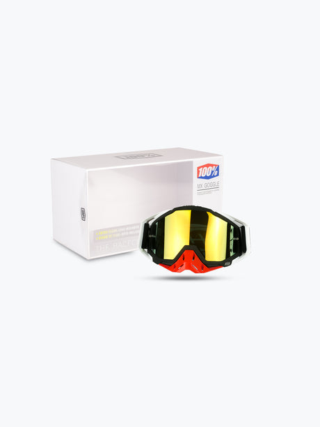100% Goggles Red White Gold Tint