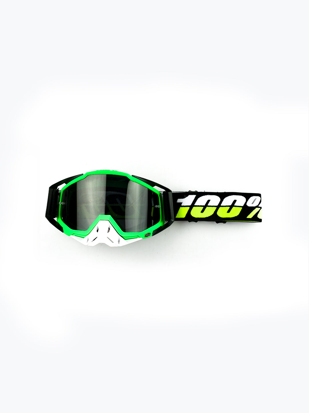 100% Goggles Flu Green White Black Tint
