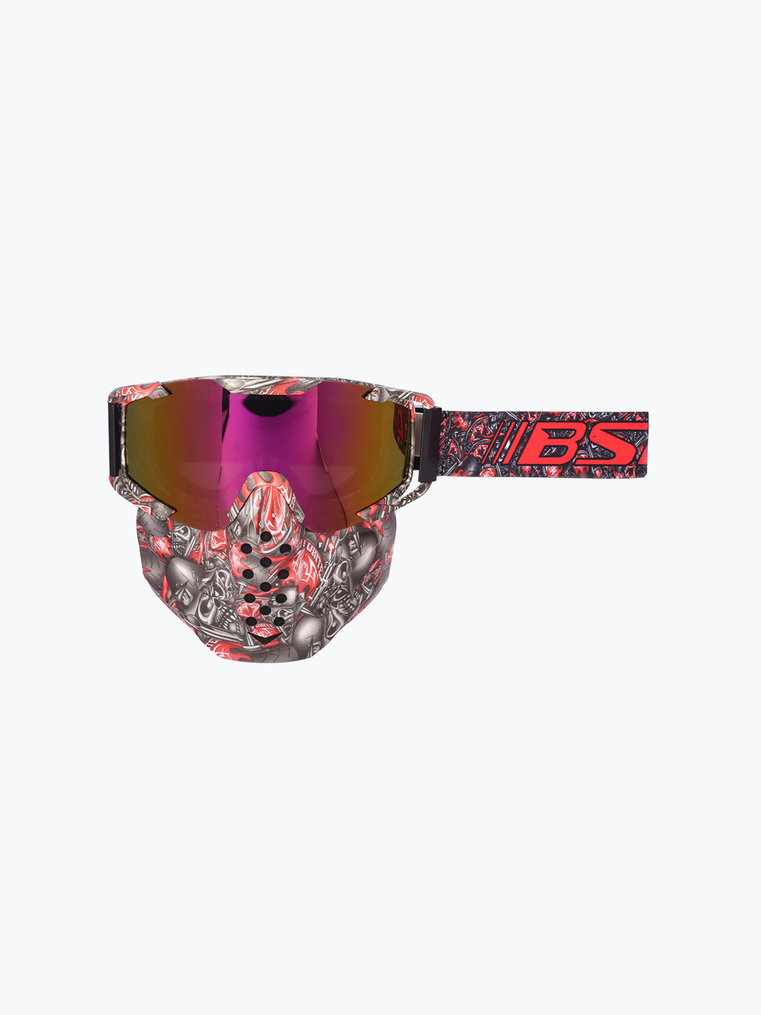 BSDDP Goggles With Mask Skull Red