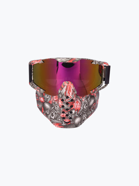 BSDDP Goggles With Mask Skull Red
