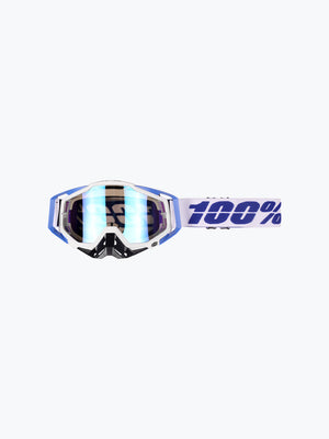 100% Goggles White Blue Tint