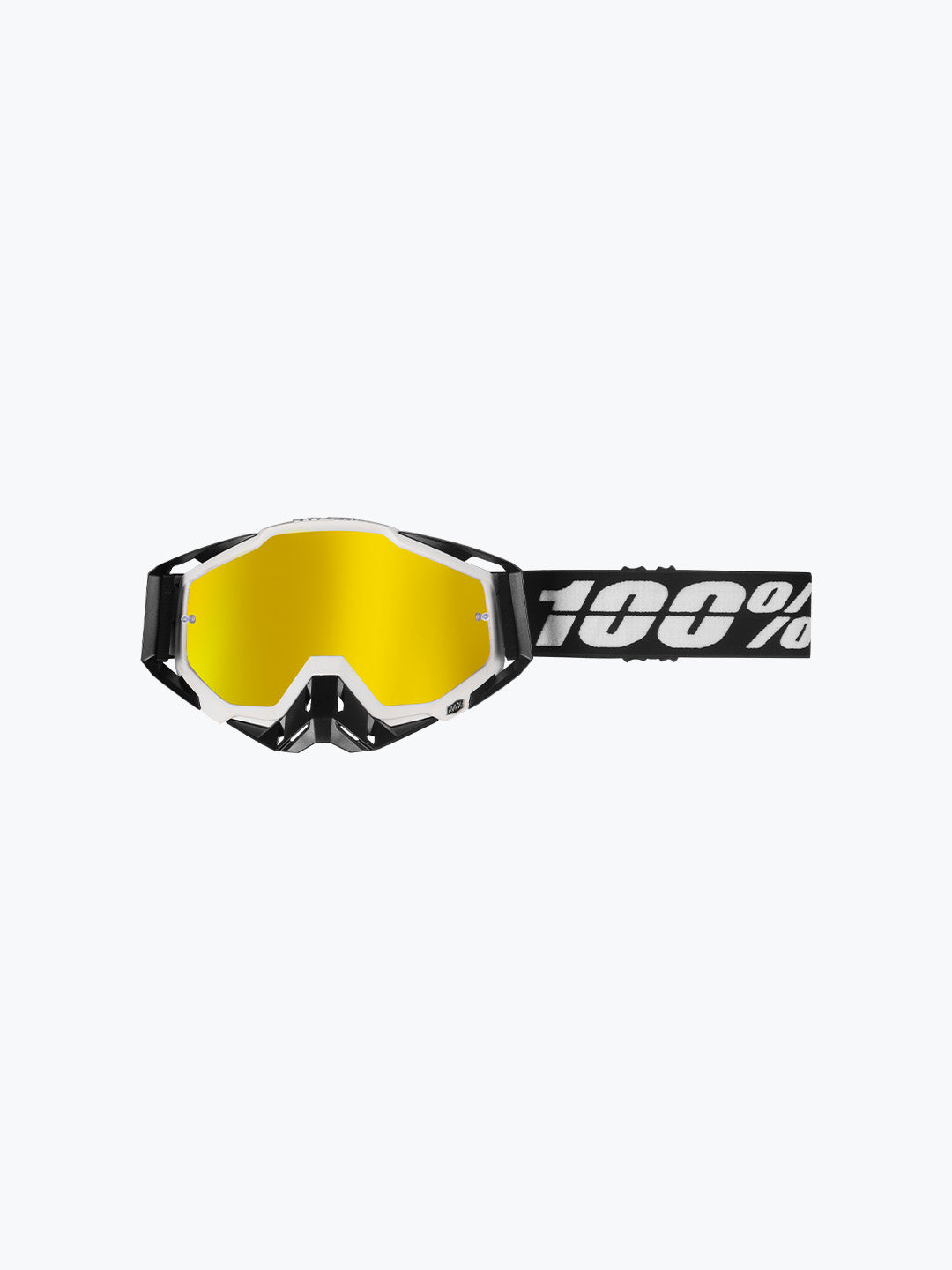 100%  Goggles Black White Gold Tint