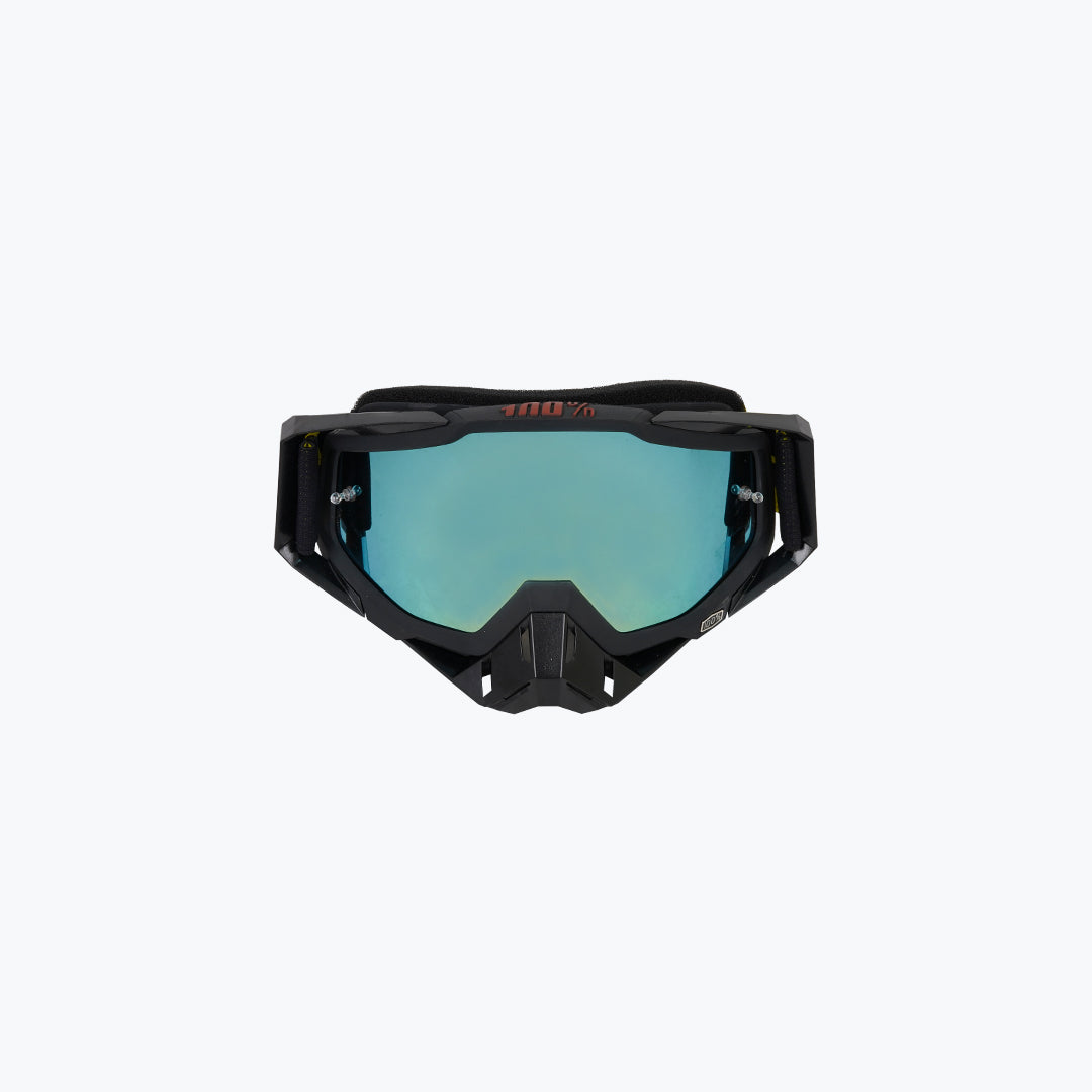 100% GOGGLES BLACK YELLOW BLUE TINT WITH BOX