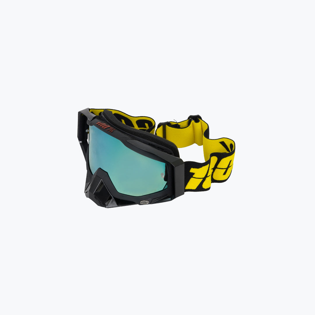 100% GOGGLES BLACK YELLOW BLUE TINT WITH BOX