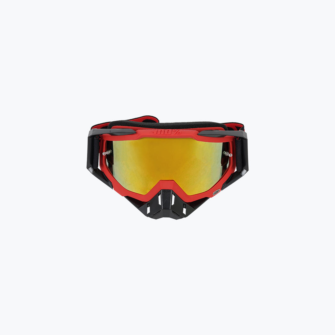 100% GOGGLES BLACK NOSE & BLACK FRAME GOLD TINT WITH BOX