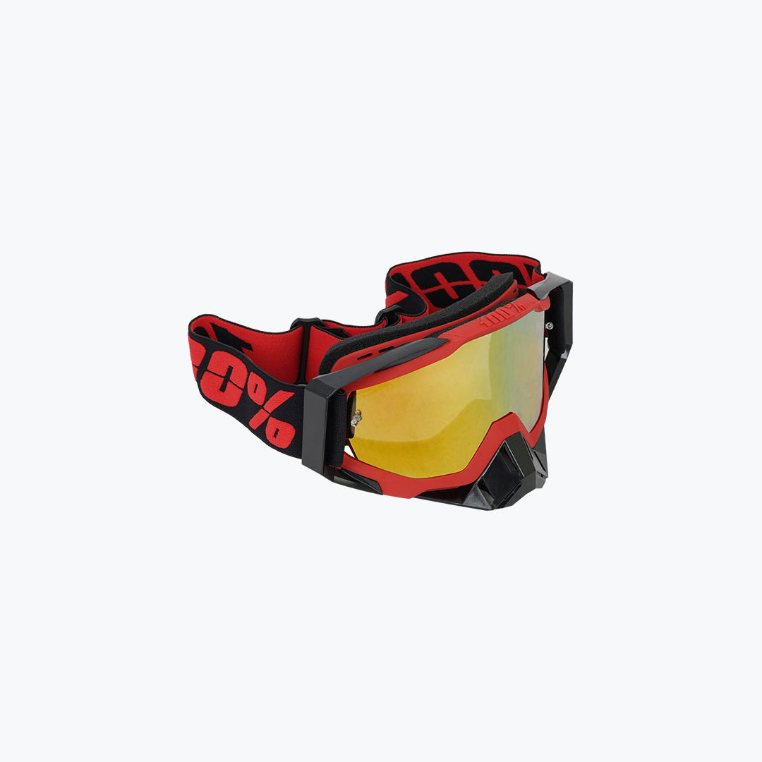 100% GOGGLES BLACK NOSE & BLACK FRAME GOLD TINT WITH BOX