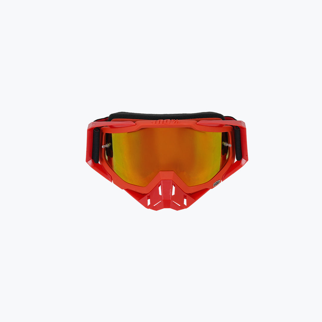 100% GOGGLES RED NOSE & RED FRAME BLACK GOLD TINT WITH BOX