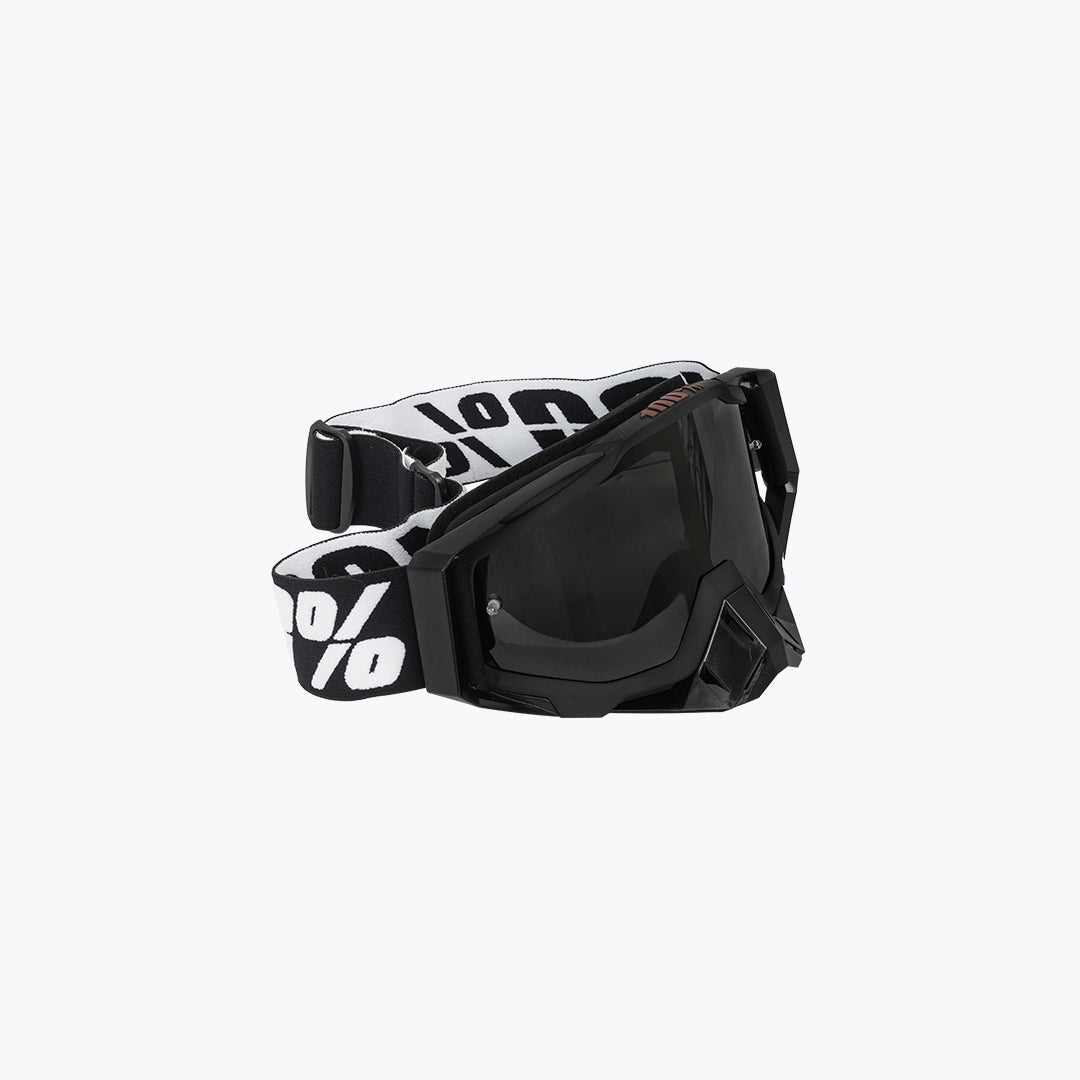 100% GOGGLES BLACK WHITE BLACK TINT WITH BOX