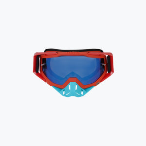 100% GOGGLES LIGHT BLUE NOSE RED BLUE TINT WITH BOX