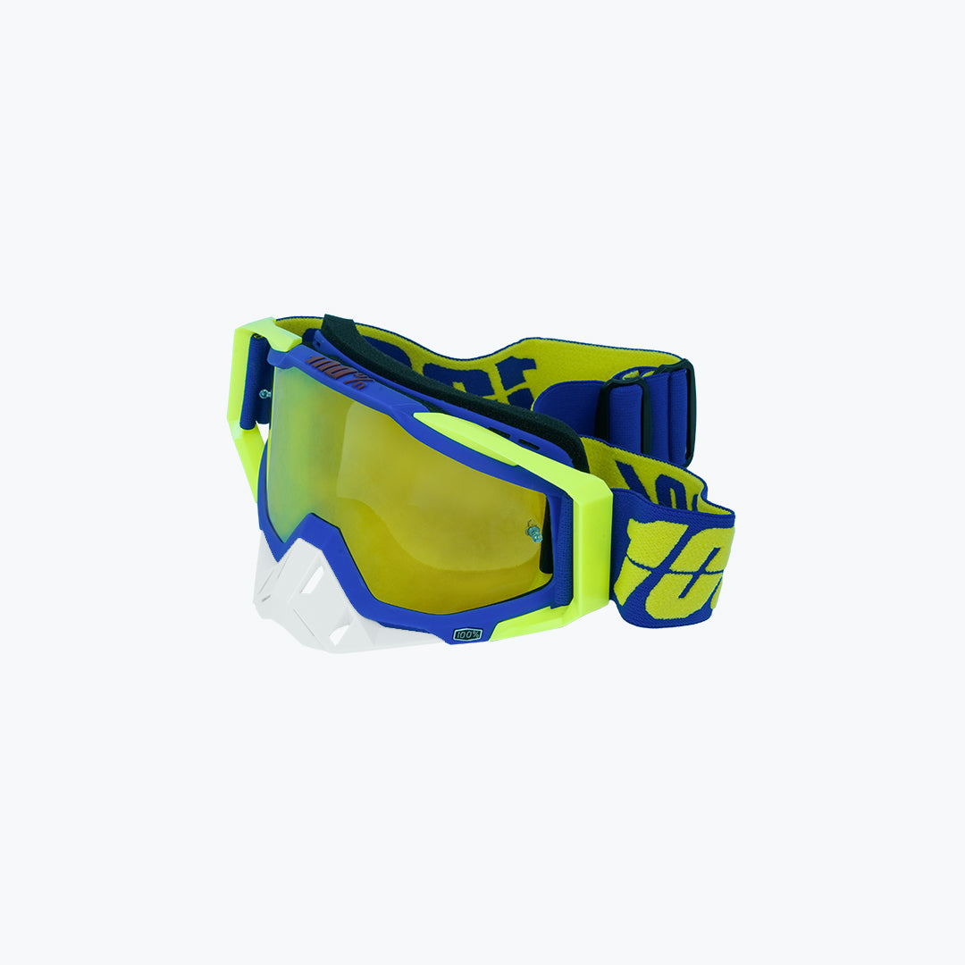 100% GOGGLES WHITE NOSE BLUE YELLOW CLEAR TINT WITH BOX