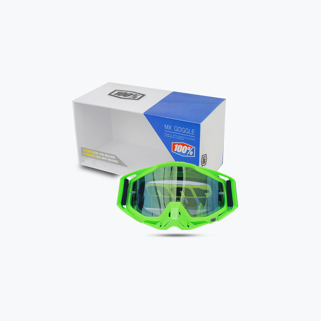 100% GOGGLES GREEN NOSE GREEN TINT WITH BOX