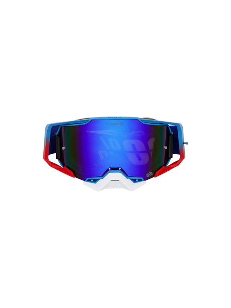 100% Armega Replica Goggles With Box BLU RED.F WHT.N BLUE Tint
