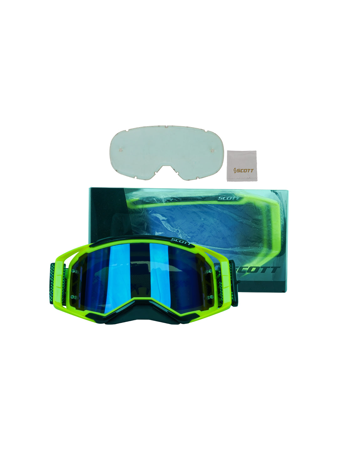 SCOTT Replica Goggles With Box GRN.F BLK.N BLUE Tint
