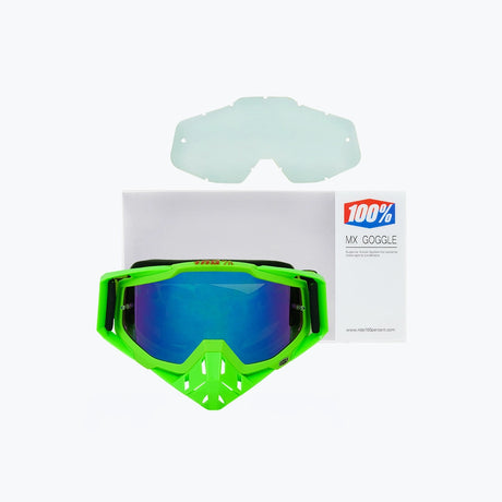 100% GOGGLES GRN.F GRN.N BLUE TINT WITH BOX