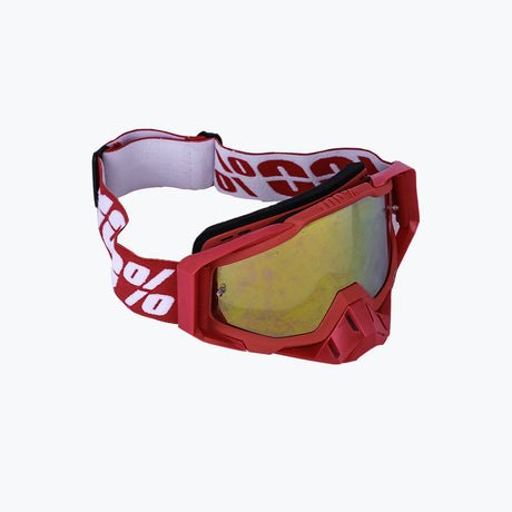 100% GOGGLES RED NOSE & RED FRAME WHITE GOLD TINT WITH BOX | GS