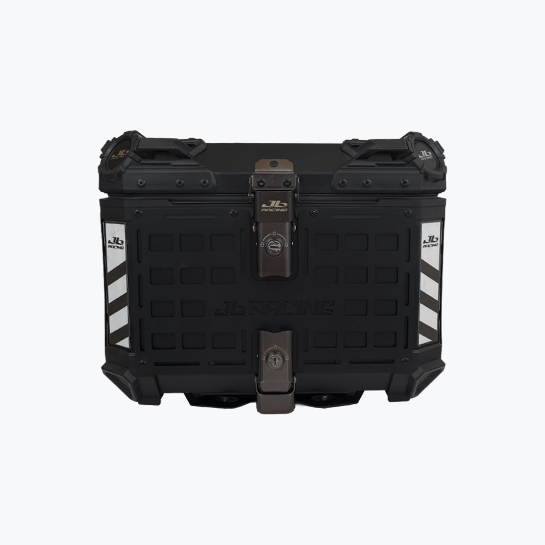 JB RACING TOP CASE 45L BLACK FENCE V1.0 PREMIUM BLACK WITH BACKREST PAD | GS