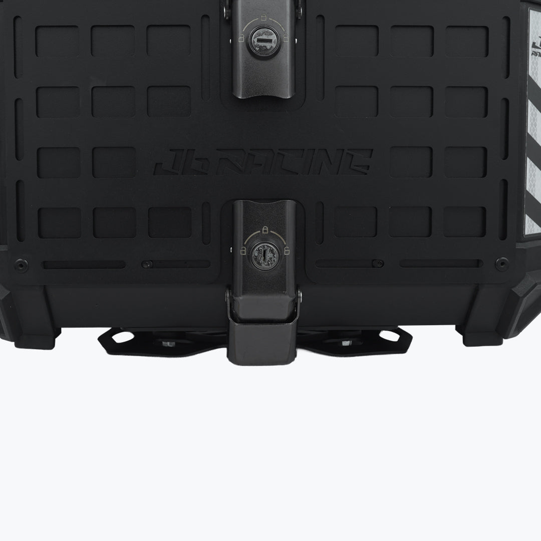 JB RACING TOP CASE 45L BLACK FENCE V1.0 PREMIUM BLACK WITH BACKREST PAD | GS