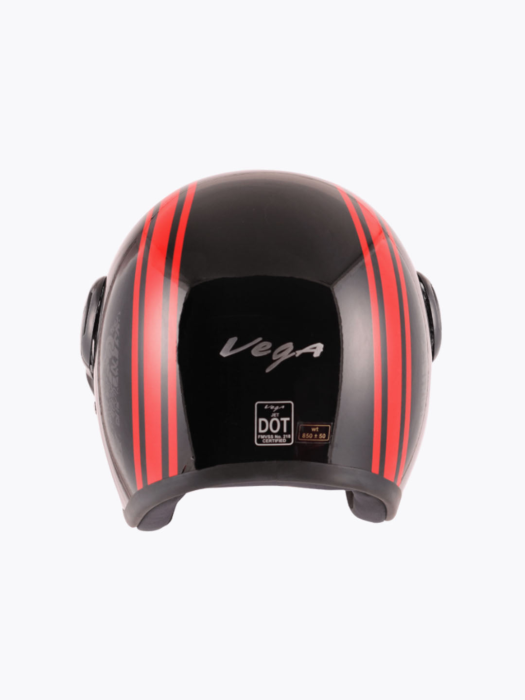 Vega Jet Old School With Visor Gloss Black Red