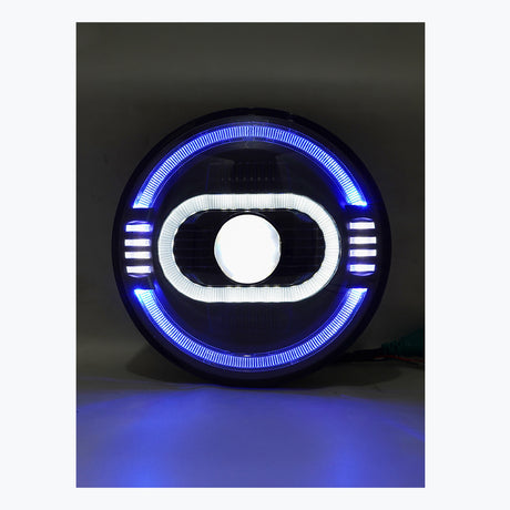 HJG HARLEY OVAL RING DRL HEADLIGHT