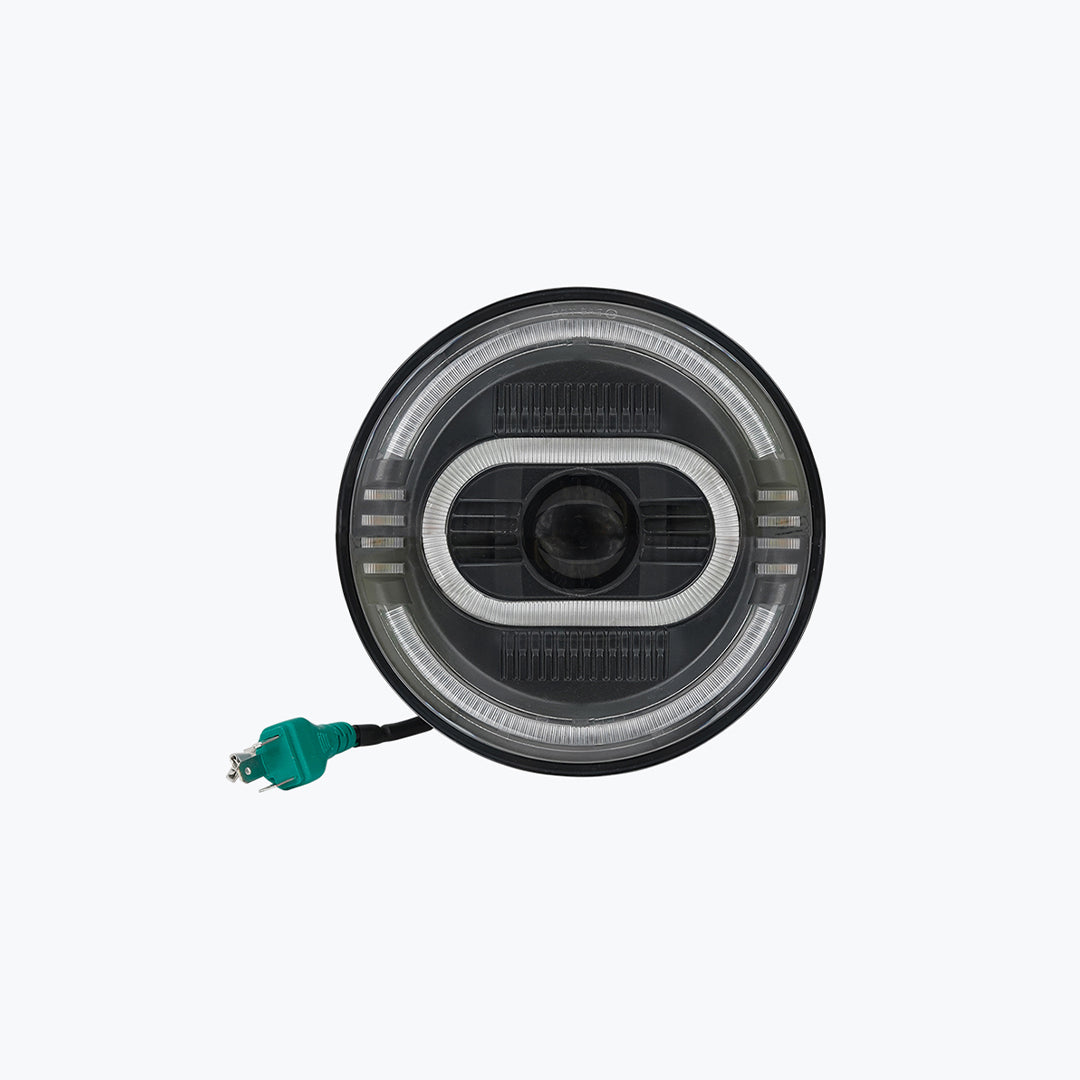 HJG HARLEY OVAL RING DRL HEADLIGHT