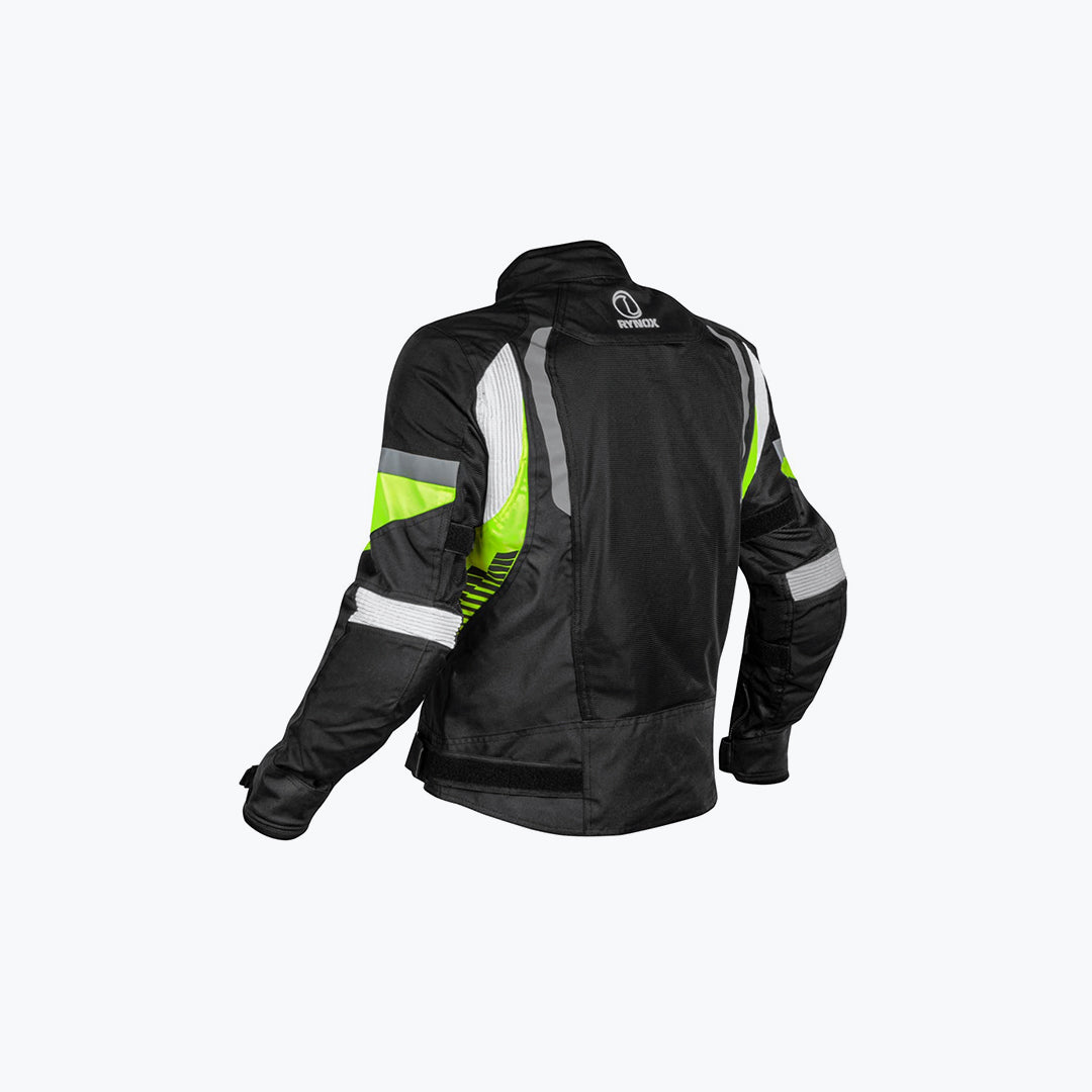 RYNOX Tornado Pro 4 Jacket CE A Black HI VIZ Green