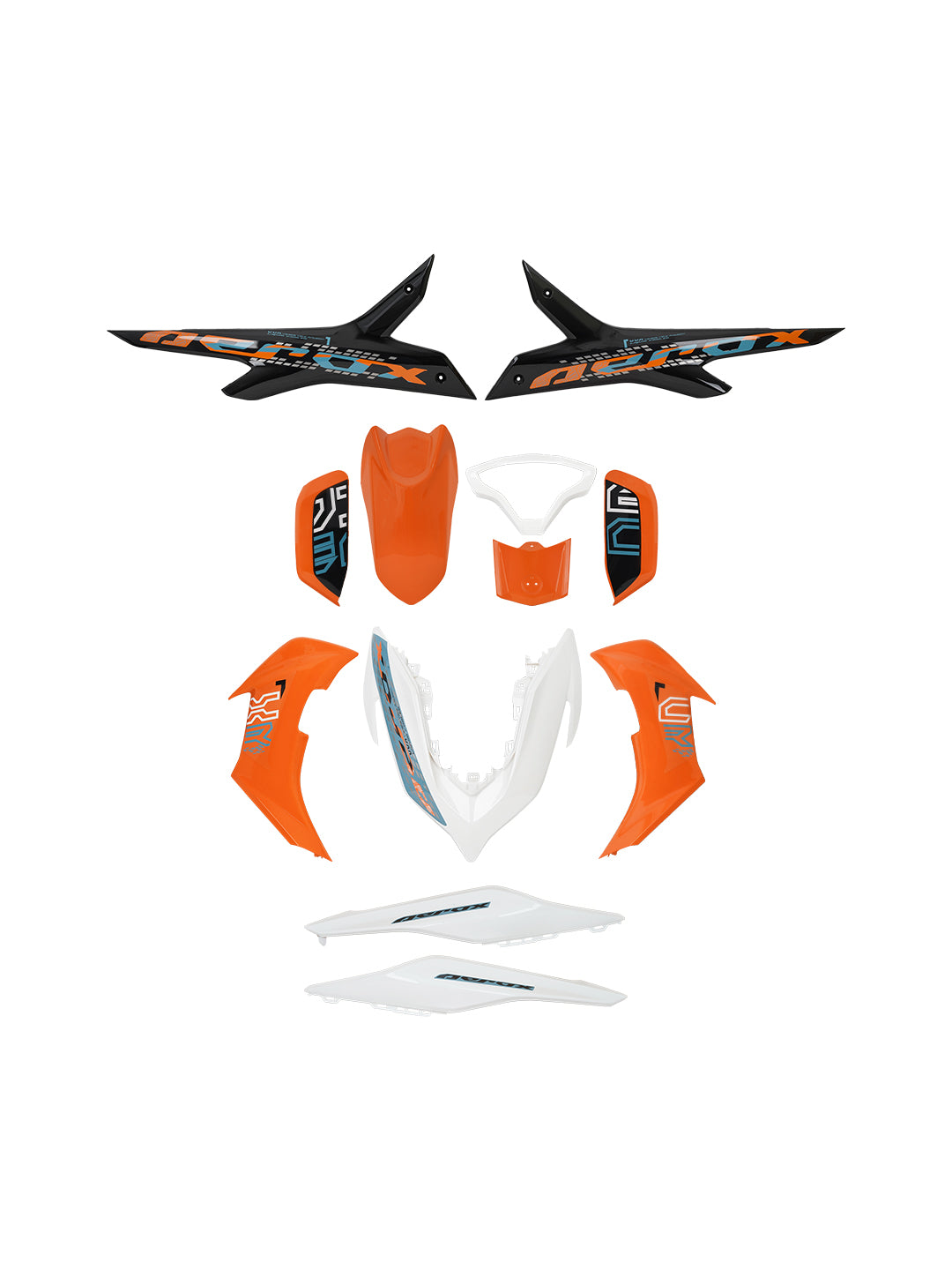 AEROX BODY FAIRING KIT ORG WHT