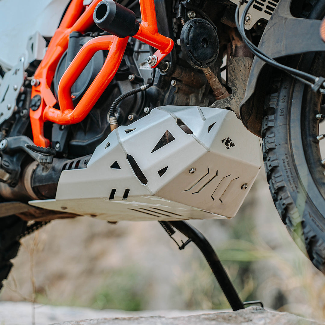 Legundary KTM 390 Enduro R Vambrace Bash Plate Silver