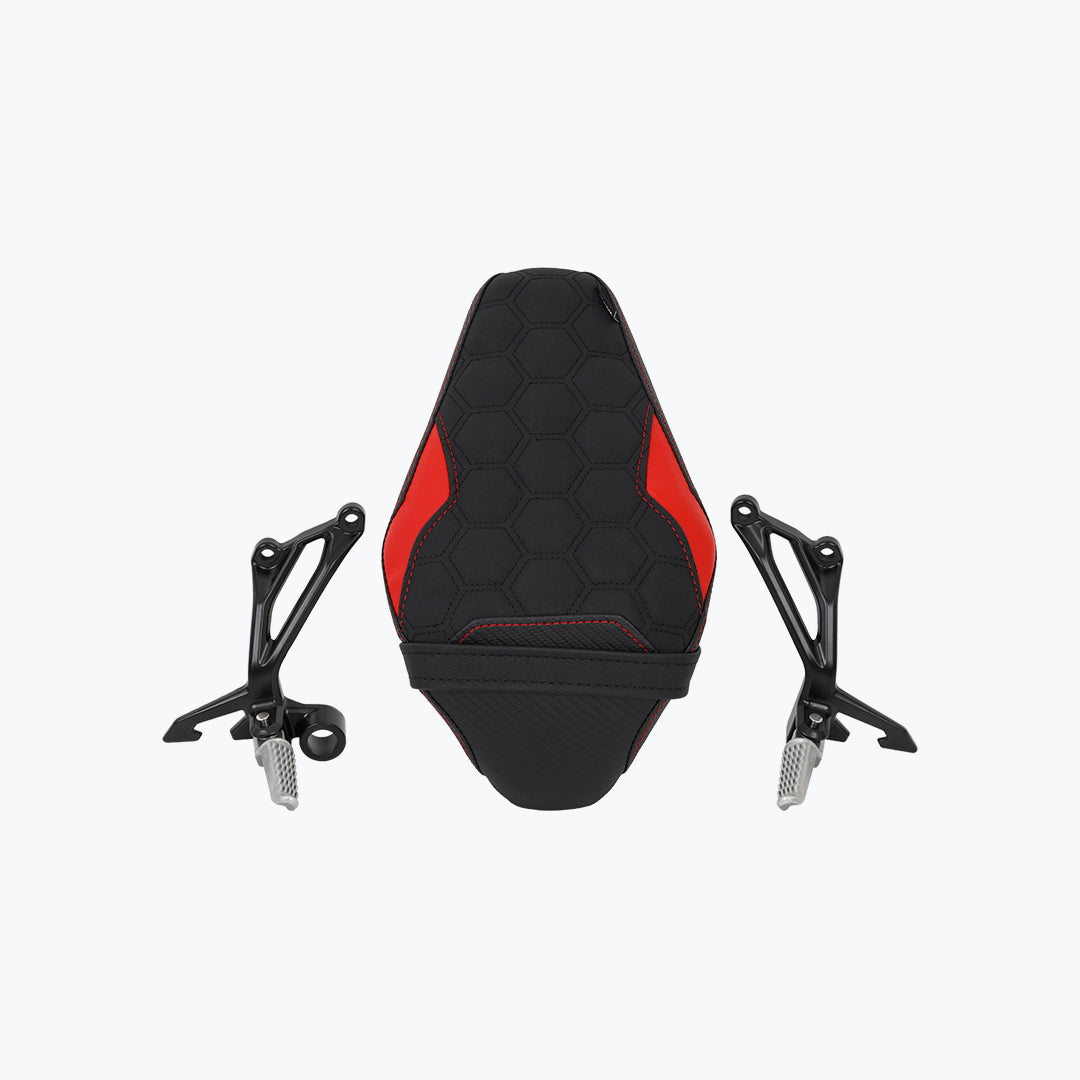WOLFLINE Z900 SPORTSLINER SEAT SPHERICAL RED WITH FOOTREST