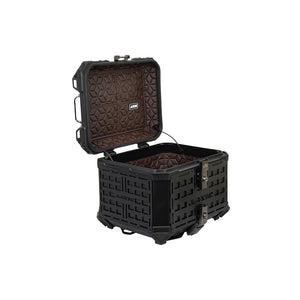 JB RACING Top Case 45L BLACK FENCE V1.0 PREMIUM BLACK WITH BACKREST PAD