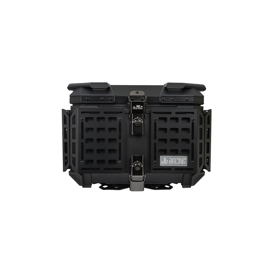 JB RACING Top Case 45L FENCE V2.0 PREMIUM BLACK WITH BACKREST PAD