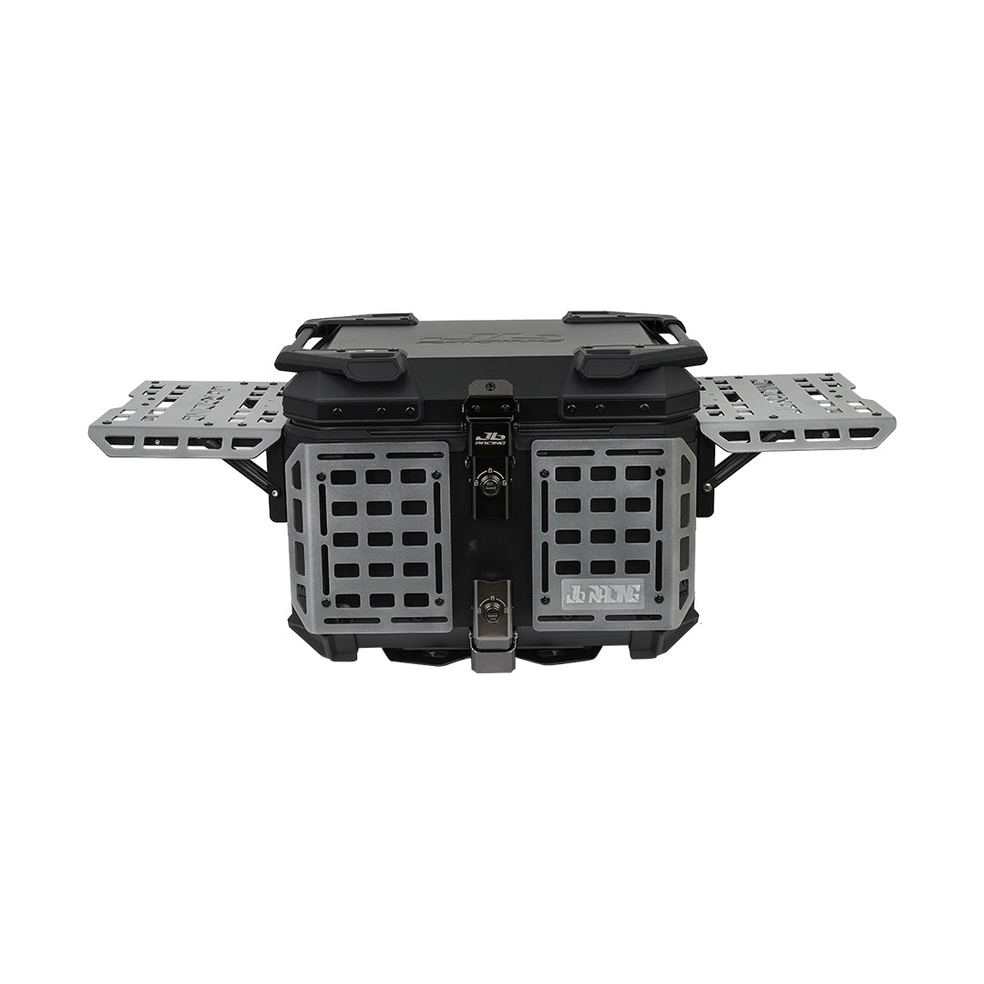 JB RACING Top Case 45L FENCE V2.0 PREMIUM BLACK WITH BACKREST PAD