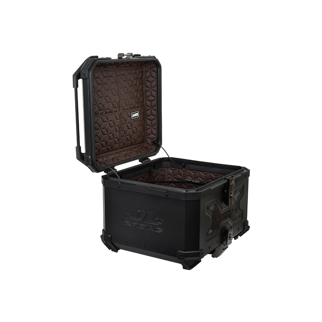 JB RACING Top Case 55L ROBO X CARBON BLACK PREMIUM WITH BACKREST PAD