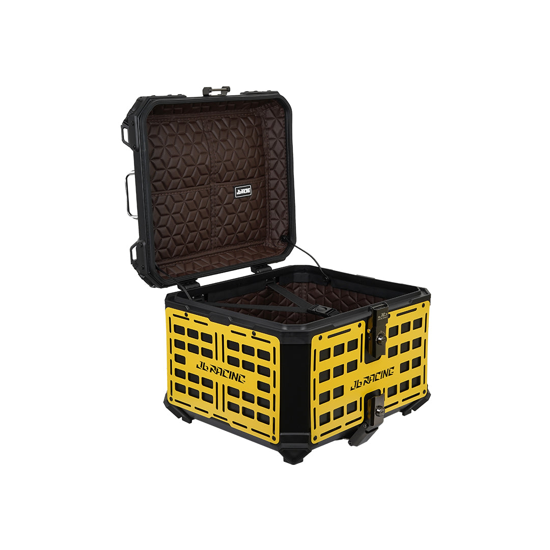 JB RACING Top Case 55L FENCE V1.0 PREMIUM BLACK WITH BACKREST PAD