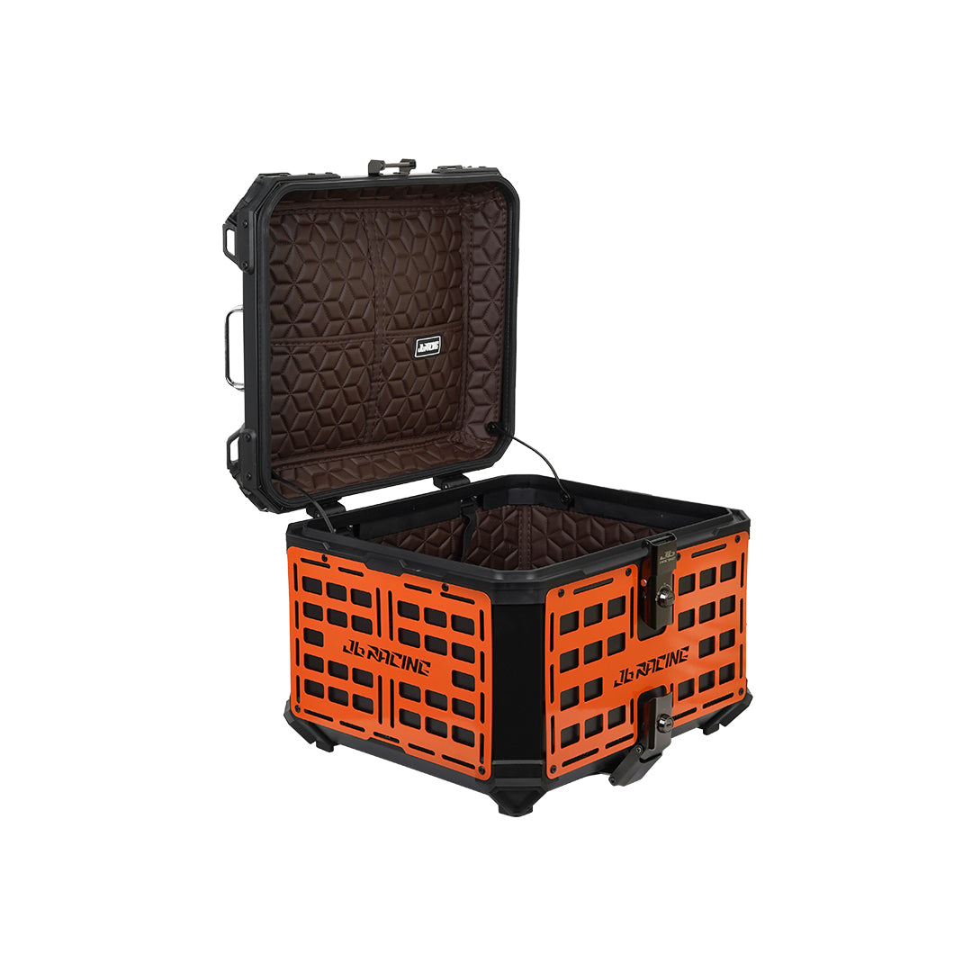 JB RACING Top Case 55L FENCE V1.0 PREMIUM BLACK WITH BACKREST PAD